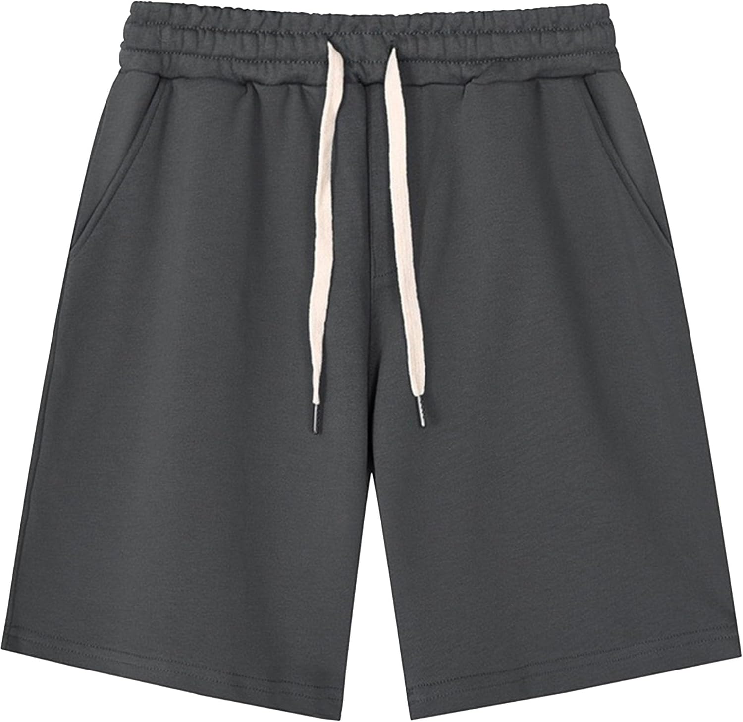 Men's Casual Cotton Shorts Drawstring Elastic Waist Jogger Shorts Athletic Workout Lounge Shorts with Pockets