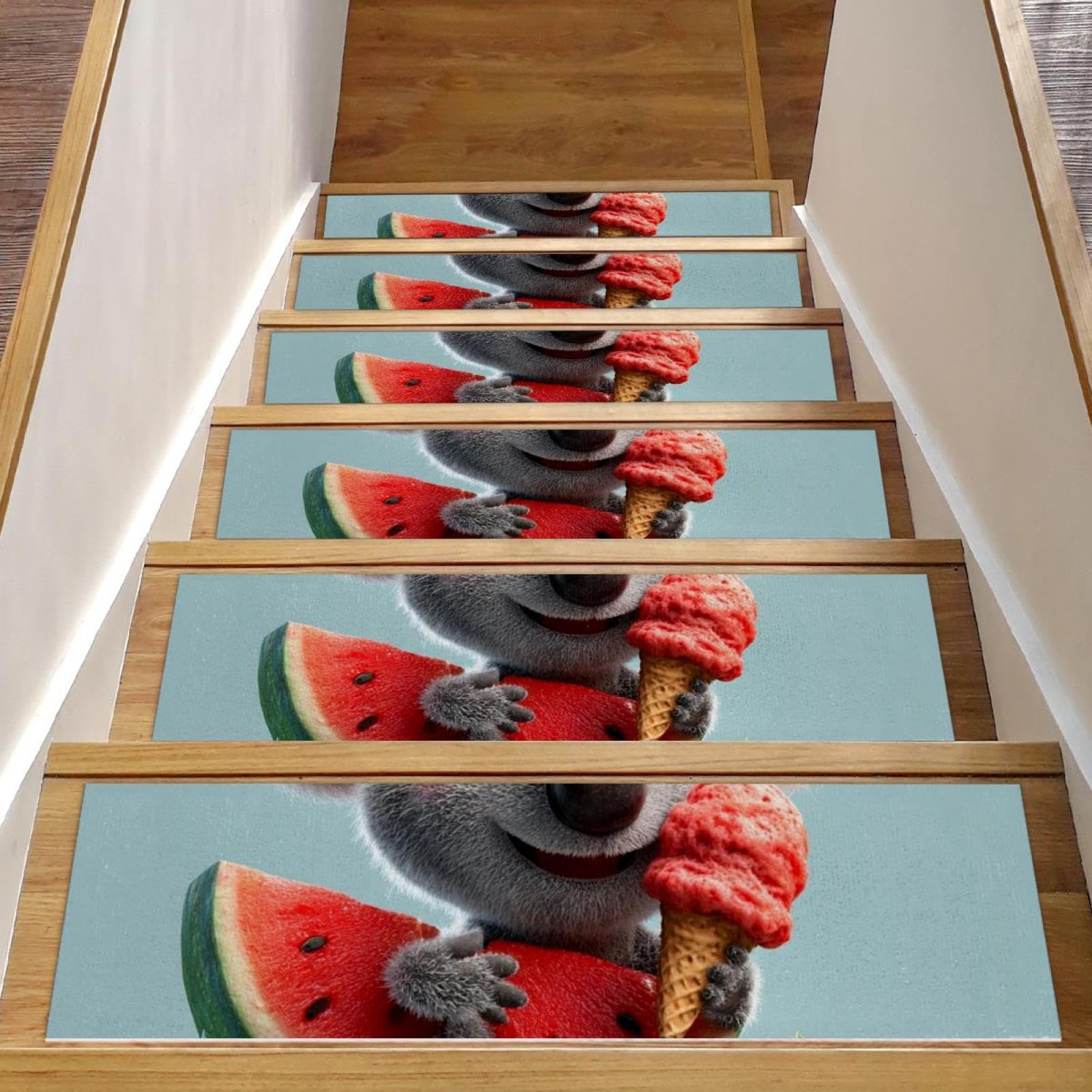 Marches d'escalier koala et pastèque pour sécuriser la maison des enfants