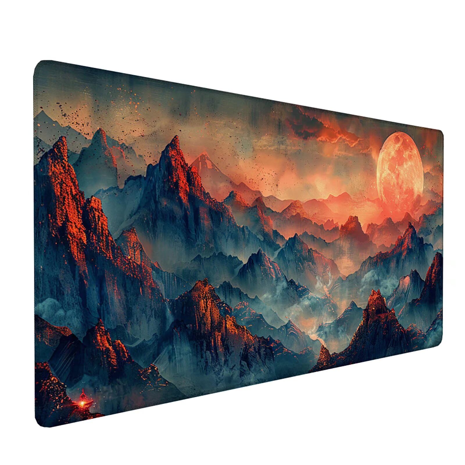 Tappetino Mouse Rosso, Luna Gaming Tappetino Mouse XXL 1200x600x3mm, Tappetino Scrivania Impermeabile e Antiscivolo, Migliora Precisione e Velocità Mouse Pad, per Accessori Gaming, Regalo 0-G-5