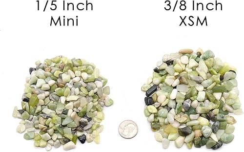 Miniatura 9 de Piedras para plantas. Piedras pulidas decorativas de jade verde. 15 pulgada - 2 libras para jardín, rellenos de jarrones, manualidades, suculentas,