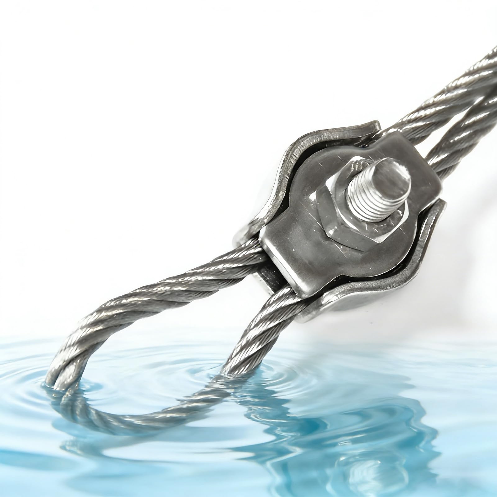 MIVIDE 100 Stück Drahtseilklemme M3, 304 Edelstahl Seilklemme Set, Seilklemme Kabelklemmen 3mm mit 7mm Schraubenschlüssel für Drahtseil Stahlseil Wäscheleine Markise Fixiert
