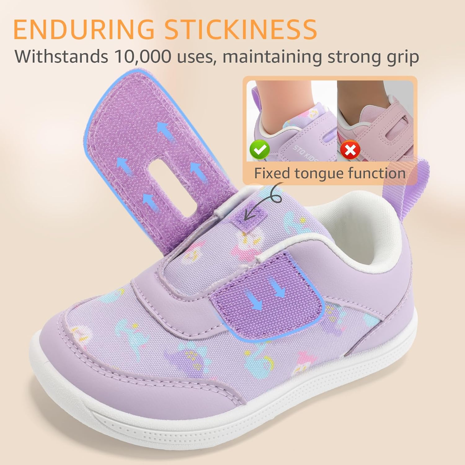 Toddler Wide Toe Box Barefoot Shoes Boys Girls Zero Drop,Baby First Walking Shoes Glitter Little Kids Sneakers Non-Slip Preschool Running Tennis Canvas Casual Preschool Outdoor Activities - Image 7