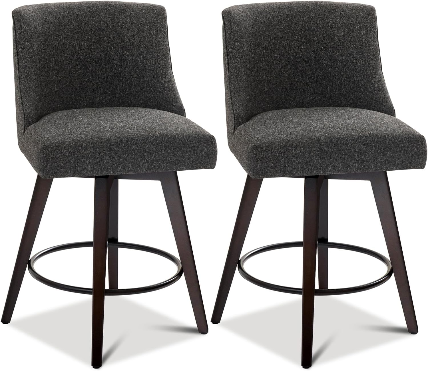 Erdoru Counter Height Swivel Bar Stools, Upholstered Fabric