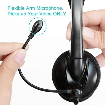USB Type C Wired Headset with Mic Inline Volume Control, HD Stereo Sound Binaural On-Ear for VoIP Softphone, Video Conference UC Applications, Windows, Mac OS/OS X, Music, Online Game