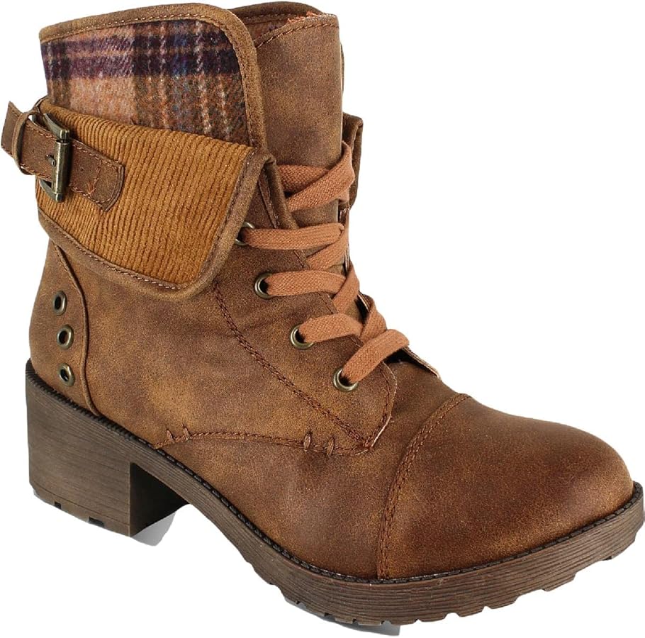 Rock and Candy by Zigi Womens Sonni Lace Up Combat Boots Tan 7.5 Medium  (B,M) : Amazon.ca: Clothing, Shoes \u0026 Accessories