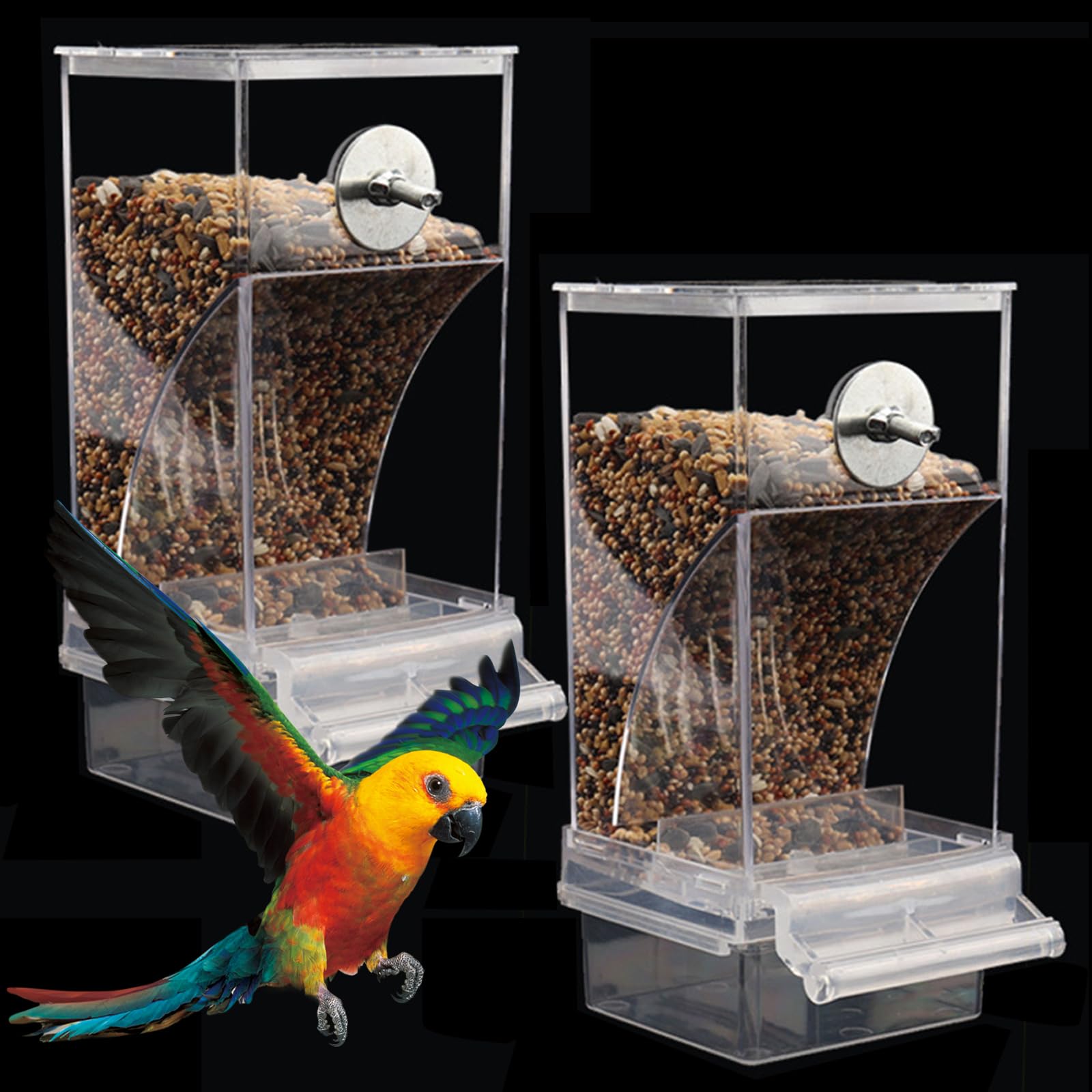 2 Mangiatoie Per Uccelli, Abbeveratoio Automatico Per Uccelli Distributore Automatico Di Acqua Portatile In Plastica Per Pappagalli E Piccoli Animali 91974619