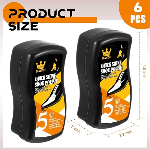 Vista 8 de Loopeer Esponja neutra para brillo de zapatos para zapatos esponja de brillo instantáneo para cuero 0.2oz Cuidado de cuero para muebles