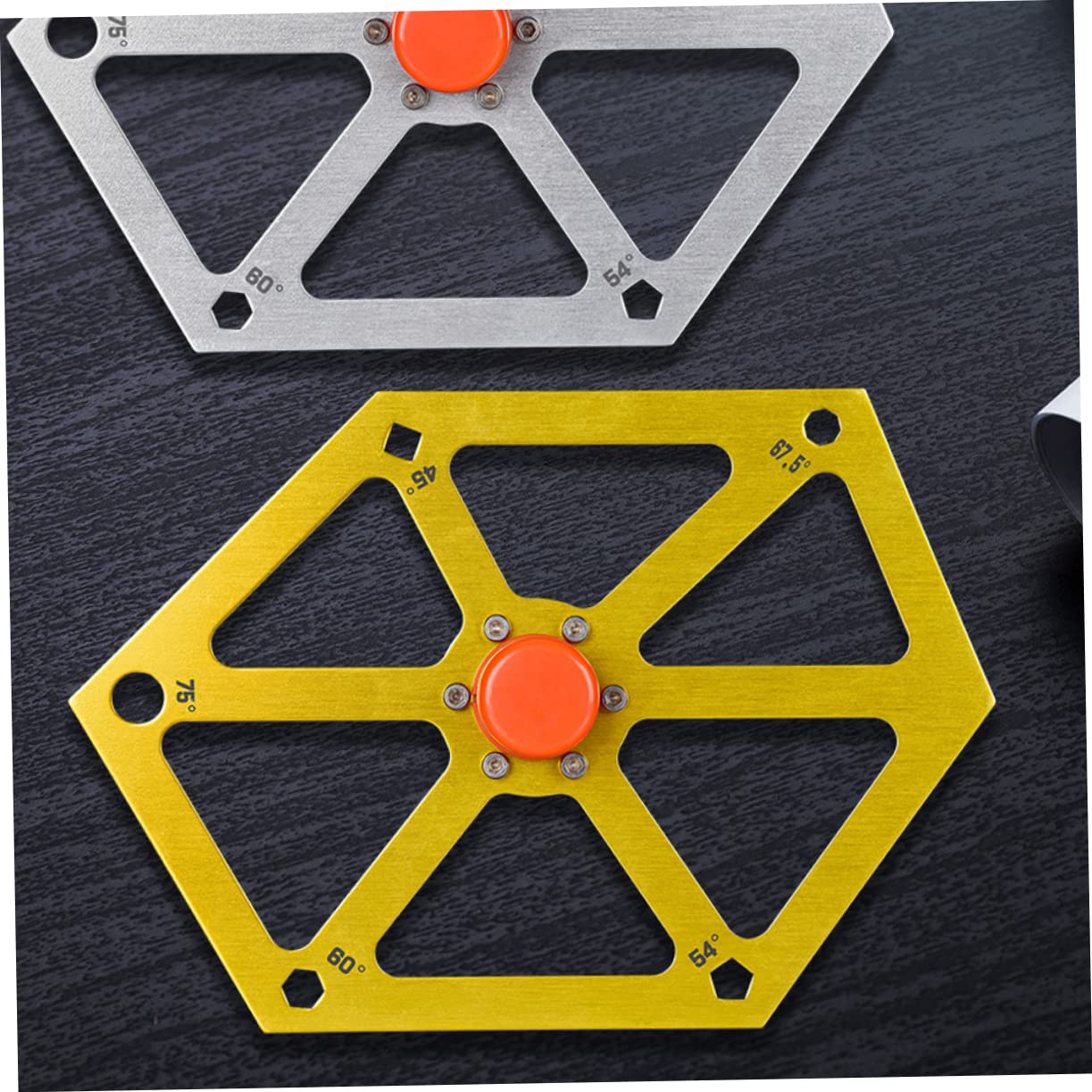 HOUDERCO Professional Hexagon Ruler Magnetic Protractor for Accurate Angle Measurement