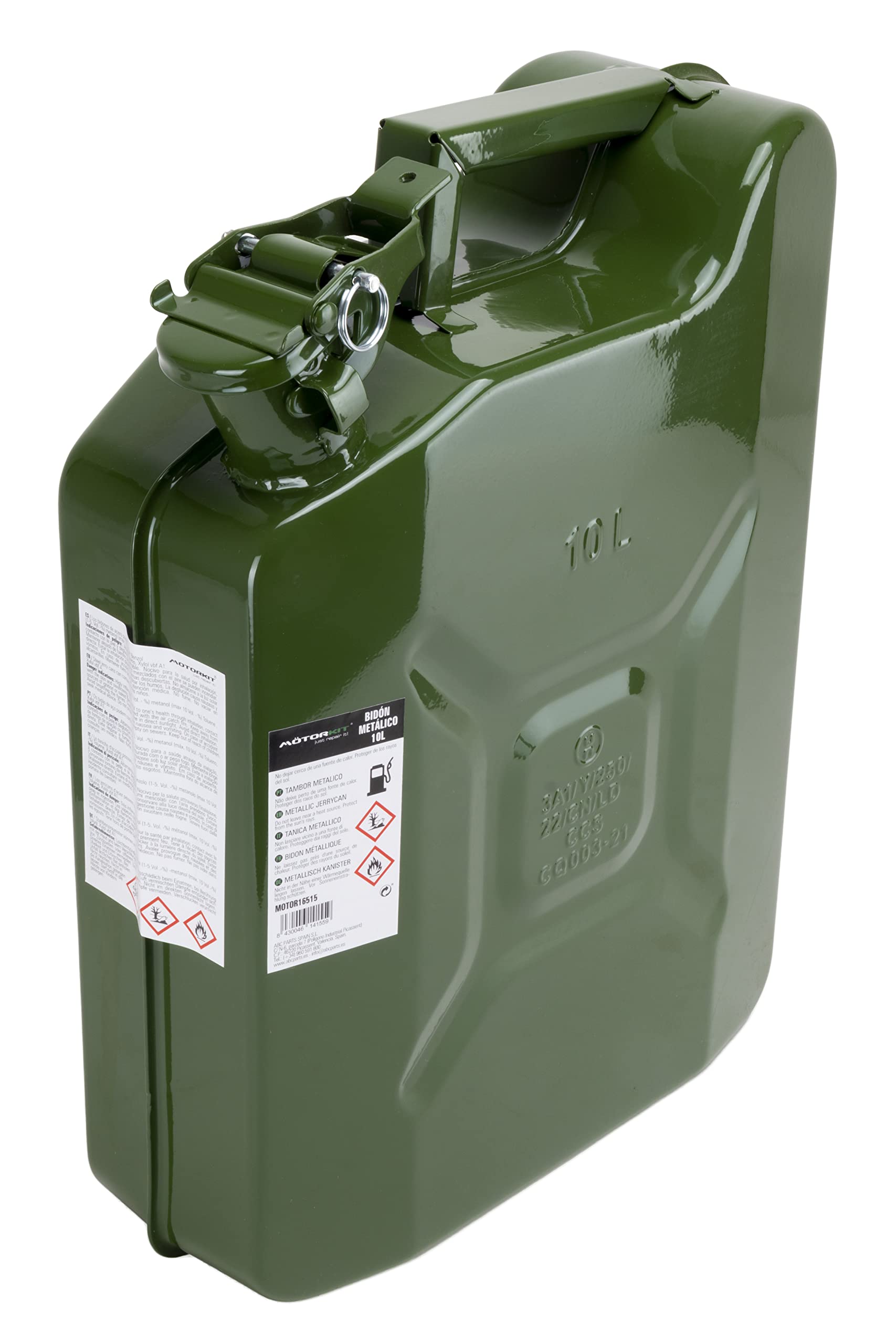 MOTORKIT MOTOR16515 Bidón de combustible 10L Gasolina verde
