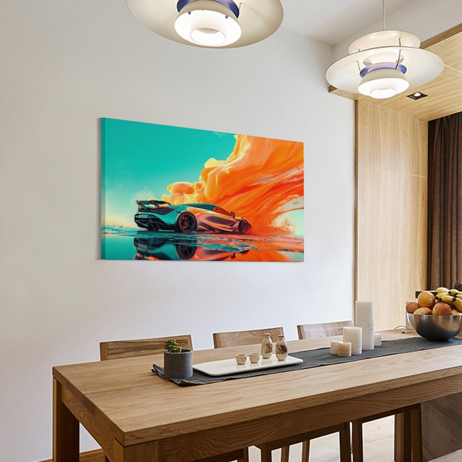Amazon.co.jp: 絵画 ハンサムなスーパーカーインテリア 絵画