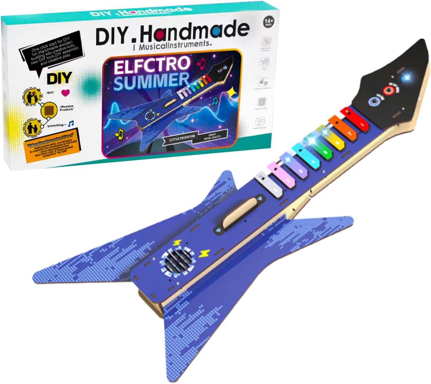 Electric Guitar Build Kit - Musical Instrument Model Project with All Parts Included, Fun Educational Craft, for Children Teens Boys Girls Birthday Christmas Holiday Party Stocking Stuffer