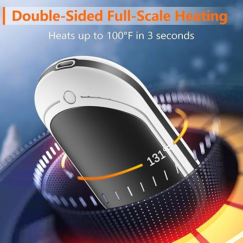 Miniatura 23 de BESKAR Calentador de manos recargable, calentador de manos eléctrico de 5200 mAh, calefacción de doble cara, carga rápida USB, calentador de manos