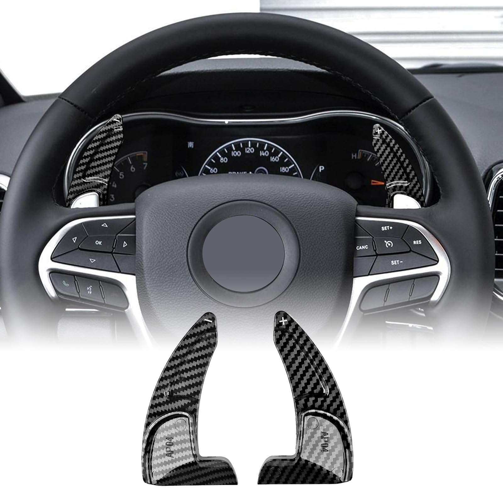 Coprivolante In Fibra Di Carbonio 5D Per Jeep Grand Cherokee 2014-2019 - Decorazione Interni Auto Adesiva - 6