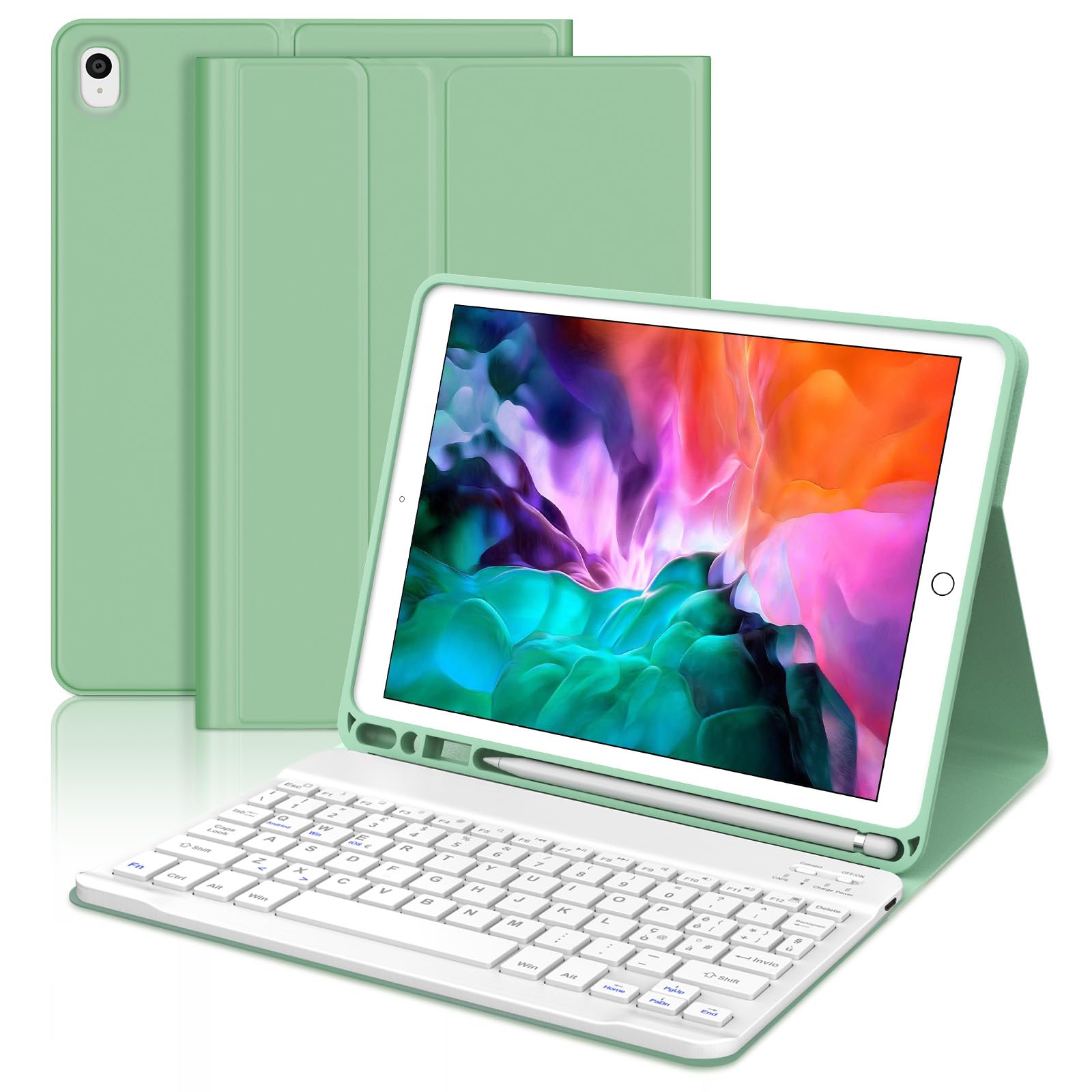 Clavier Rétroéclairé Italien Pour IPad 9.7 (Air 1/2, Pro 9.7, 5e/6e Gen) – Étui Magnétique Avec Repose-Poignet Et Angles Réglables