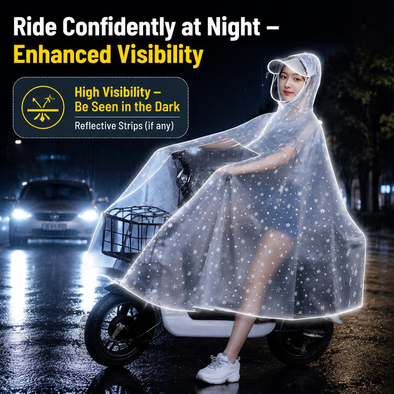 Chubasquero Transparente para Ciclismo para Mujer, Cuerpo Completo, PVC, Ligero, Portátil, Impermeable, para Bicicleta Eléctrica, Scooter, Bicicleta Eléctrica