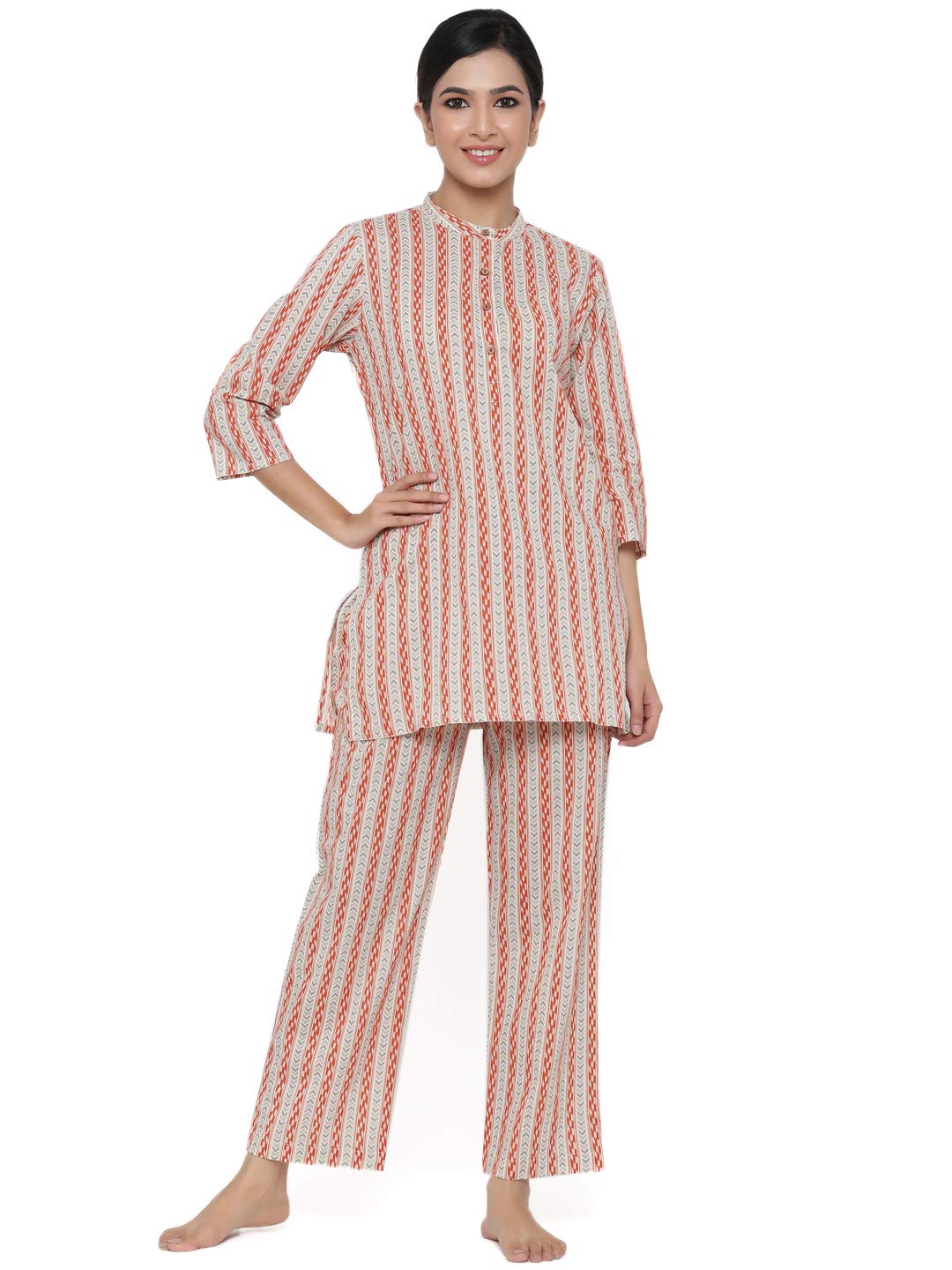 jaipur kurti Blue Printed Sleepwear Consist of Short Kurta & Pyjamas-picture-46