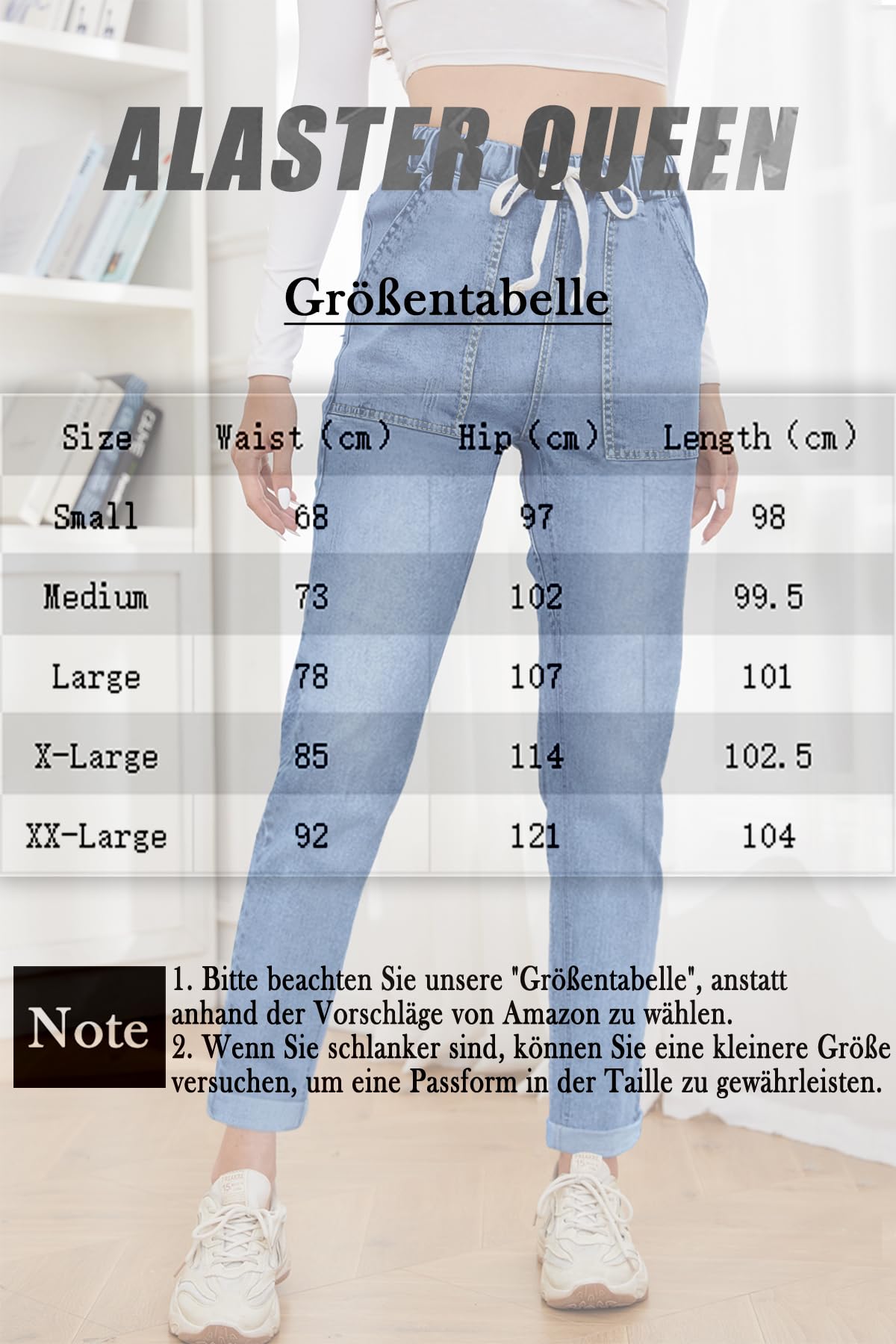 Alaster Queen Jeans Für Damen Mit Hoher Taille Und Lockerer Passform Boyfriend Jeans