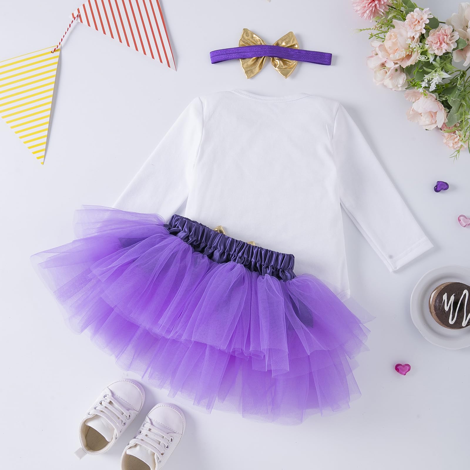 Winmany Baby Mädchen 1. Geburtstag Tutu Rock Set Langarm Strampler Erster Geburtstag Smash Cake Kostüme Partei Kleid Set