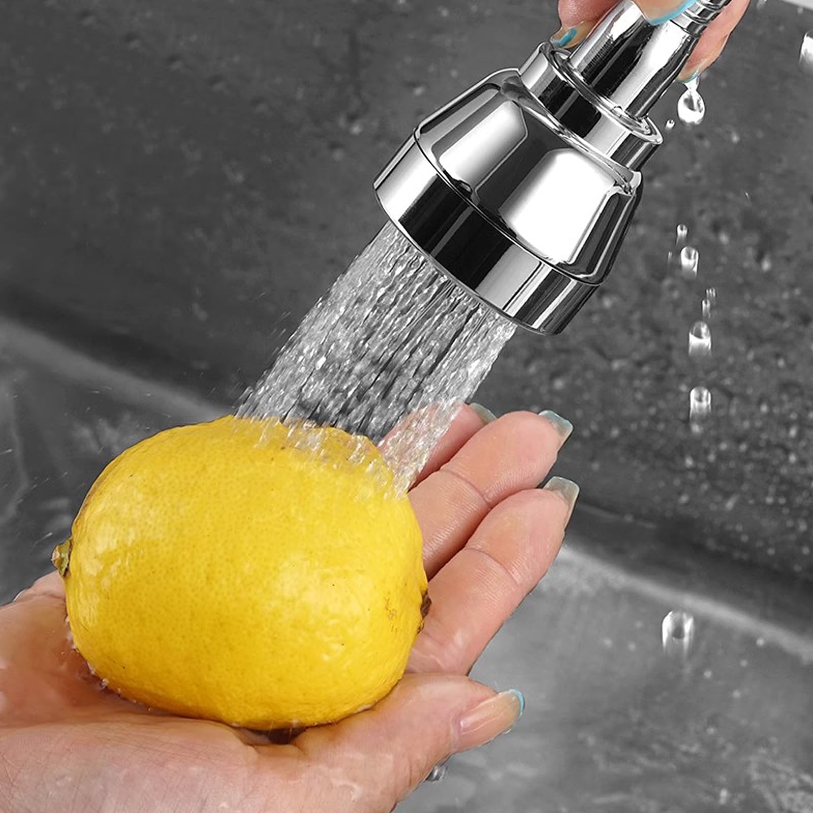 Rubinetto da cucina Exteio, rubinetto da cucina girevole a 360° Exteio, rubinetto da cucina a 3 modalità, rubinetto a risparmio idrico con adattatore Tye, adatto per cucina e bagno