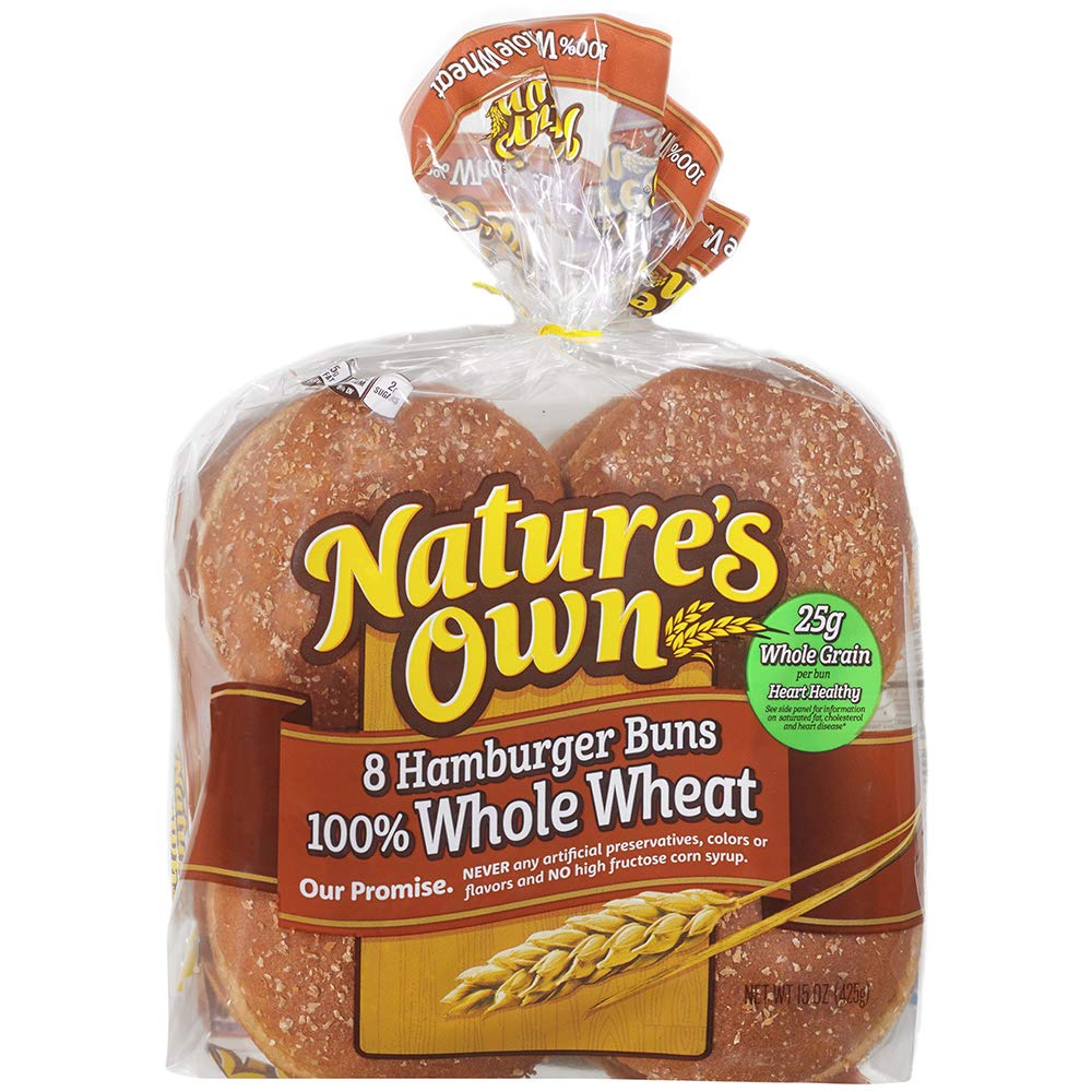 Nature's Own 100 Whole Wheat Hamburger Buns 15 oz