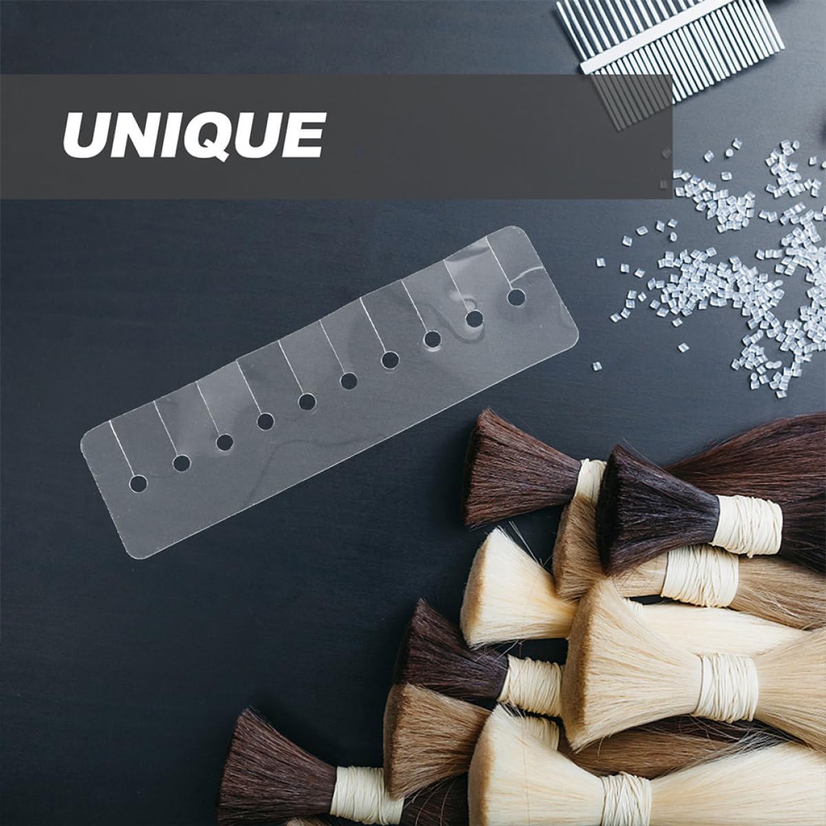 20pcs Heat Shield Spacers for Hair Extensions with 10 Holes Heat Resistant Fusion Spacer Pads for Micro Ring and Beads Hair Extension Application Tools