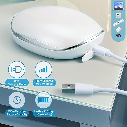 Miniatura 5 de Limpiador de lentes de contacto, máquina de limpieza ultrasónica portátil de lentes de contacto con cargador USB, pantalla de temporizador LED y kit