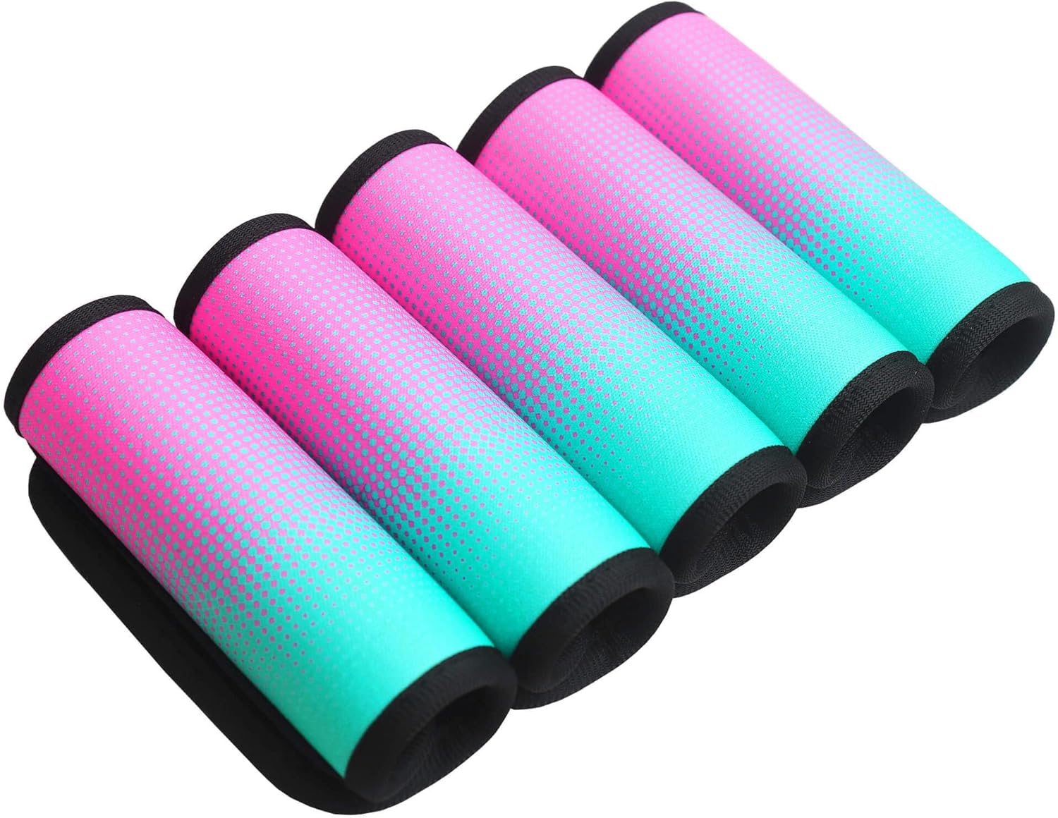 Gowraps 5 Pack Neoprene Luggage Handle Wraps Bright Luggage