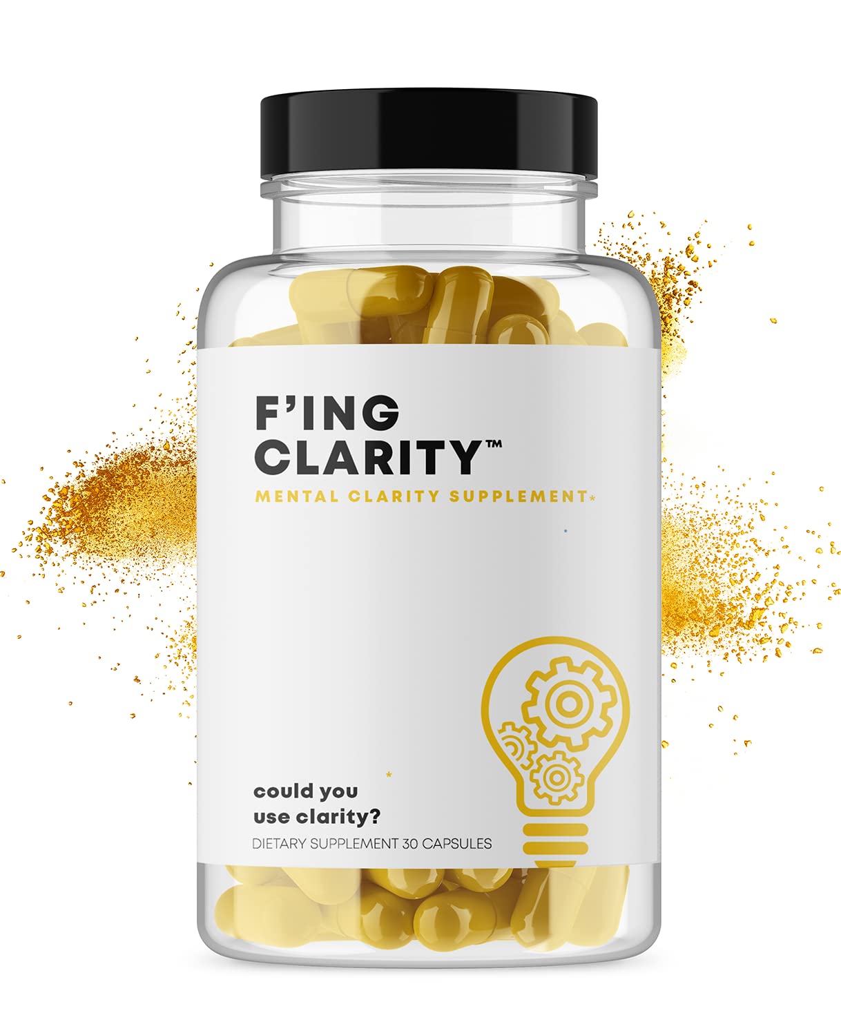 F'ing Clarity - Clarity, Memory + Brain Boosting Nootropic Supplement | Bacopa Extract, Phosphatidylserine 20%, Gingko Biloba Extract, Rhodiola Rosea Extract, DMAE Bitrartrate, B-12, Huperzine A