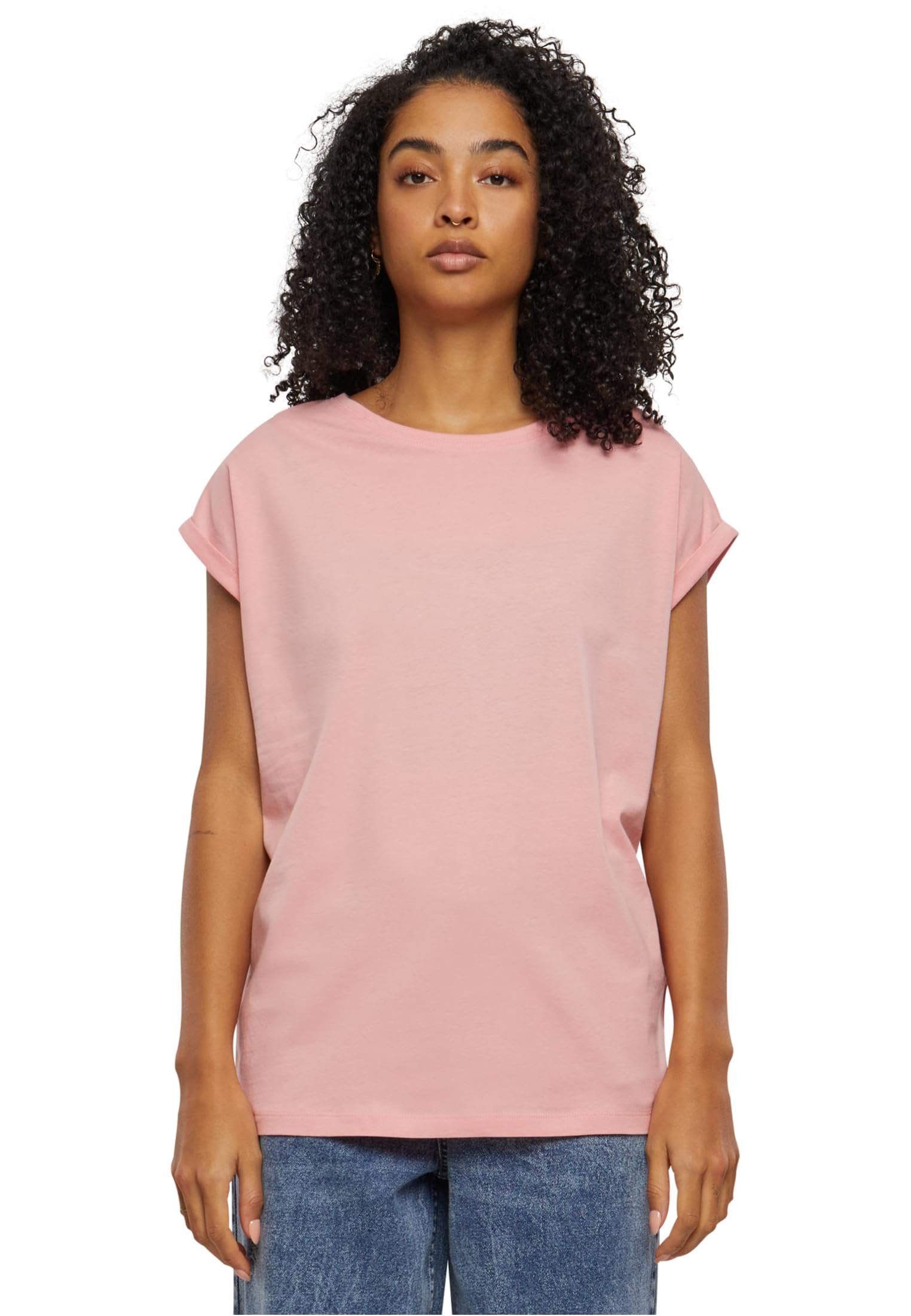 Urban Classics Women's Lemonadepink Extended Shoulder Tee T-Shirt, Lemonade Pink, Large