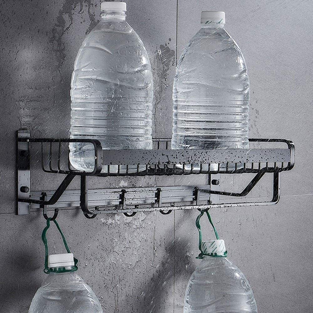 Wieszak na Ręczniki Przestrzeń Aluminiowa Łazienka Ścienny Wieszak Na Ręczniki Kosz Dwubiegunowy 2-warstwowy Wieszak Na Ręczniki Z Haczykiem Wieszak Na Ręczniki Szyna Półka Uchwyt Półka na Ręczniki (