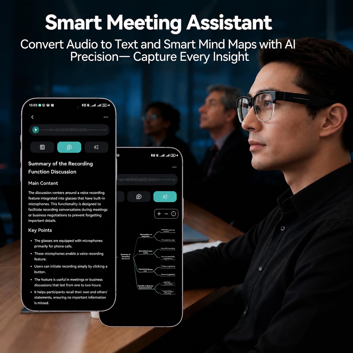 AI Smart Glasses with ChatGPT, Real-Time Translation & Bluetooth Audio