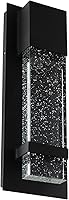 Vista 1 de Sunlite Aplique de pared LED, marco de metal negro con panel de vidrio efecto gota de lluvia, 4.75 pulgadas de ancho, 5000 K súper blanco