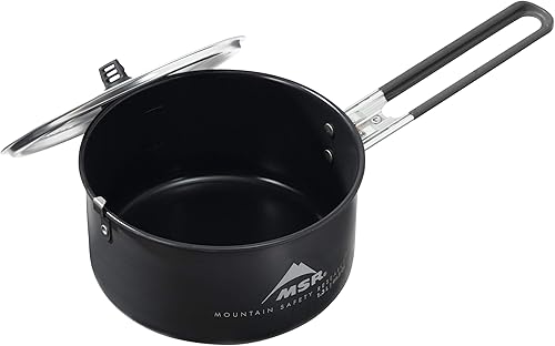 Miniatura 4 de MSR 1,3 litros antiadherente de cerámica recubierto solo camping cocina olla negro
