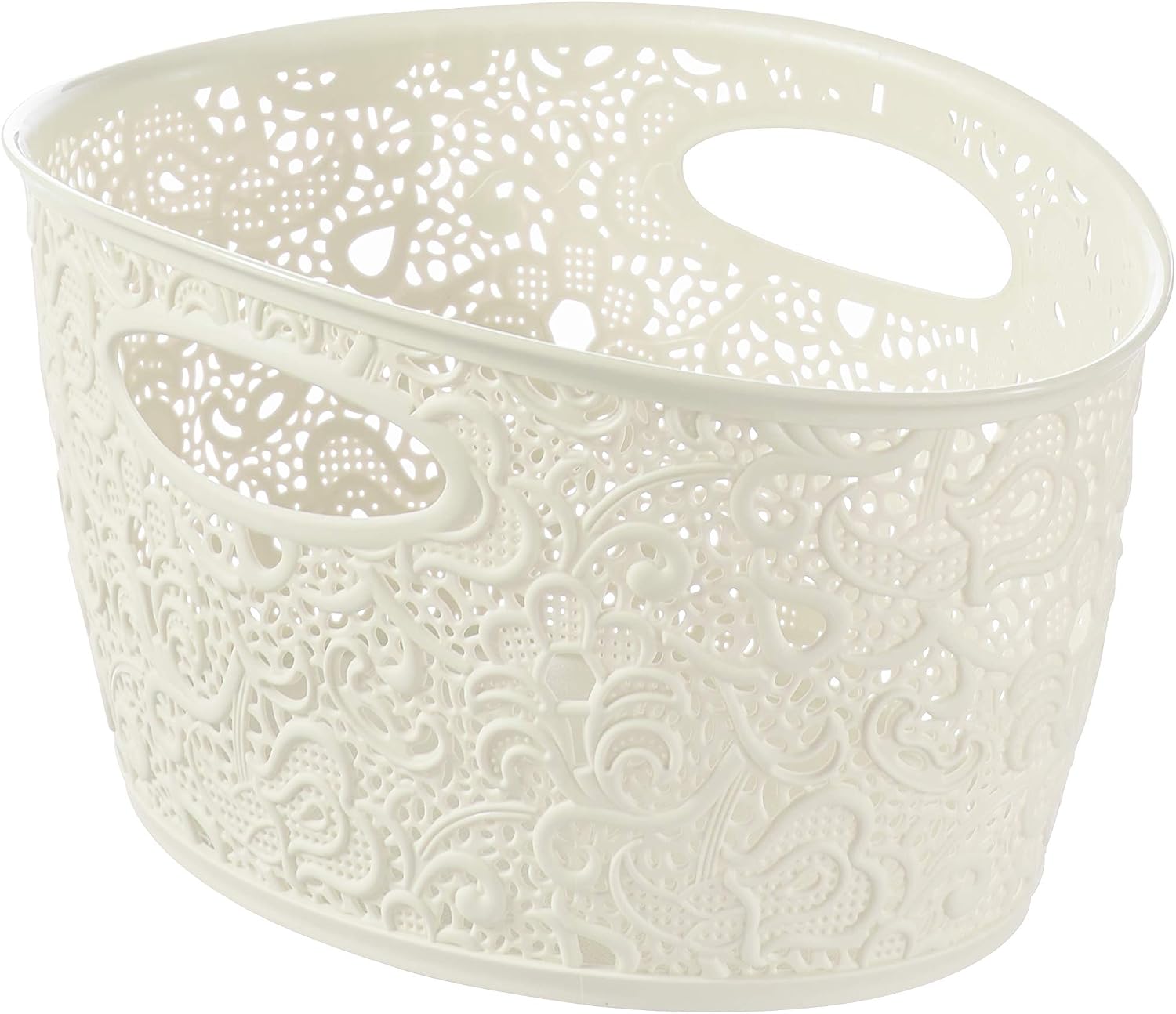 Curver 7 Litre Lace Effect Basket, Vintage White