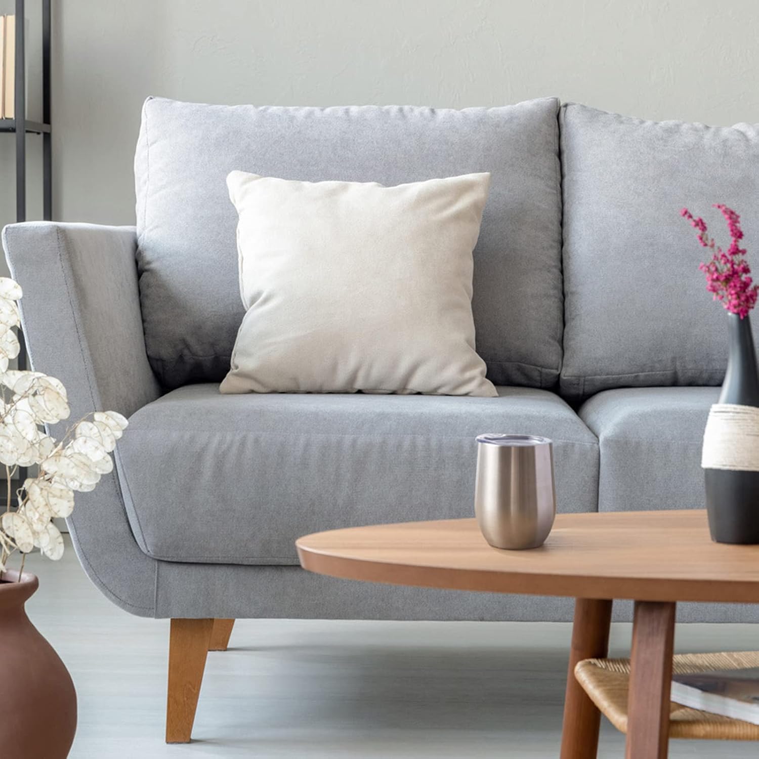 12 oz Insulated Wine Tumbler with Lid and Straw,Stainless Steel Stemless Wine Tumbler Glasses Double Wall Vacuum Wine Cups Tumbler Bulk for Coffee,Cocktail,Office(Silver,4) - Image 6