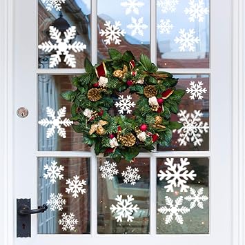 5 Bögen Schneeflocken Weihnachten Fensteraufkleber Aufkleber für Glas Schneeflocke Fensterdekorationen Xmas Aufkleber Winter Wonderland Party Supplies Dekor Fensteraufkleber Weihnachtsdekorationen