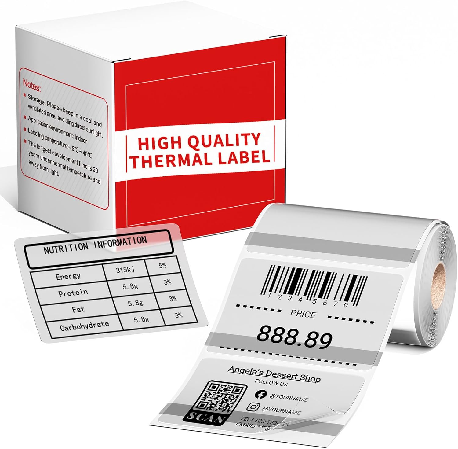Clear M110 Thermal Labels - for M100/M110/M220/M200/M260/M250 M150 Printer, Waterproof Transparent Print Master Label Refill 1.57"x1.18" (40x30mm) Compatible with Phomemo Labels for Tag, Barcode, Logo