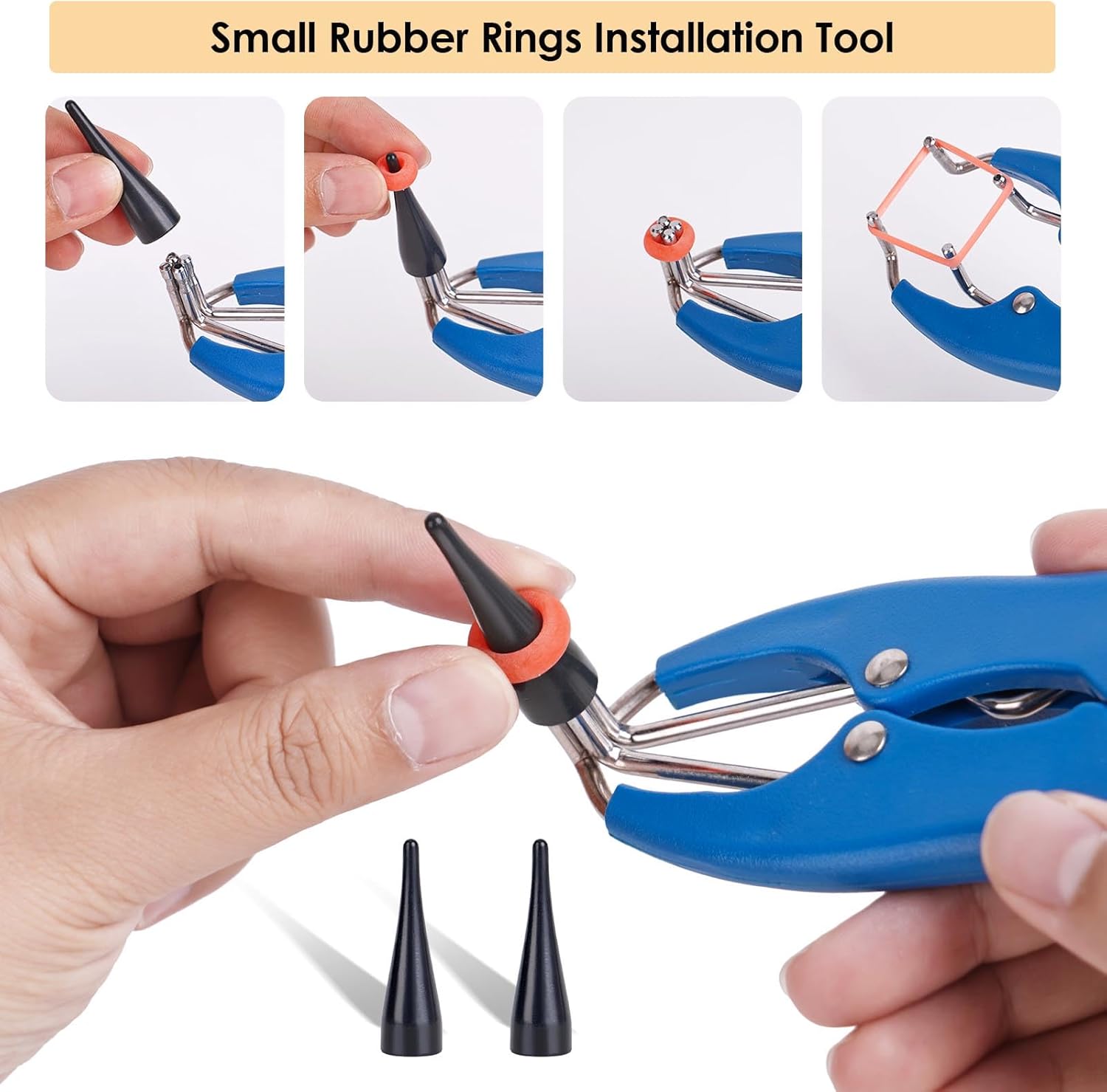 ZHEQOGZH Livestock Castration Bander With 4 Different Sizes Of Castrator Rings To Fit Different Sizes Of Goats Lambs Sheeps And Calves, Stainless Steel Balloon Expander Pliers Tool - View #4