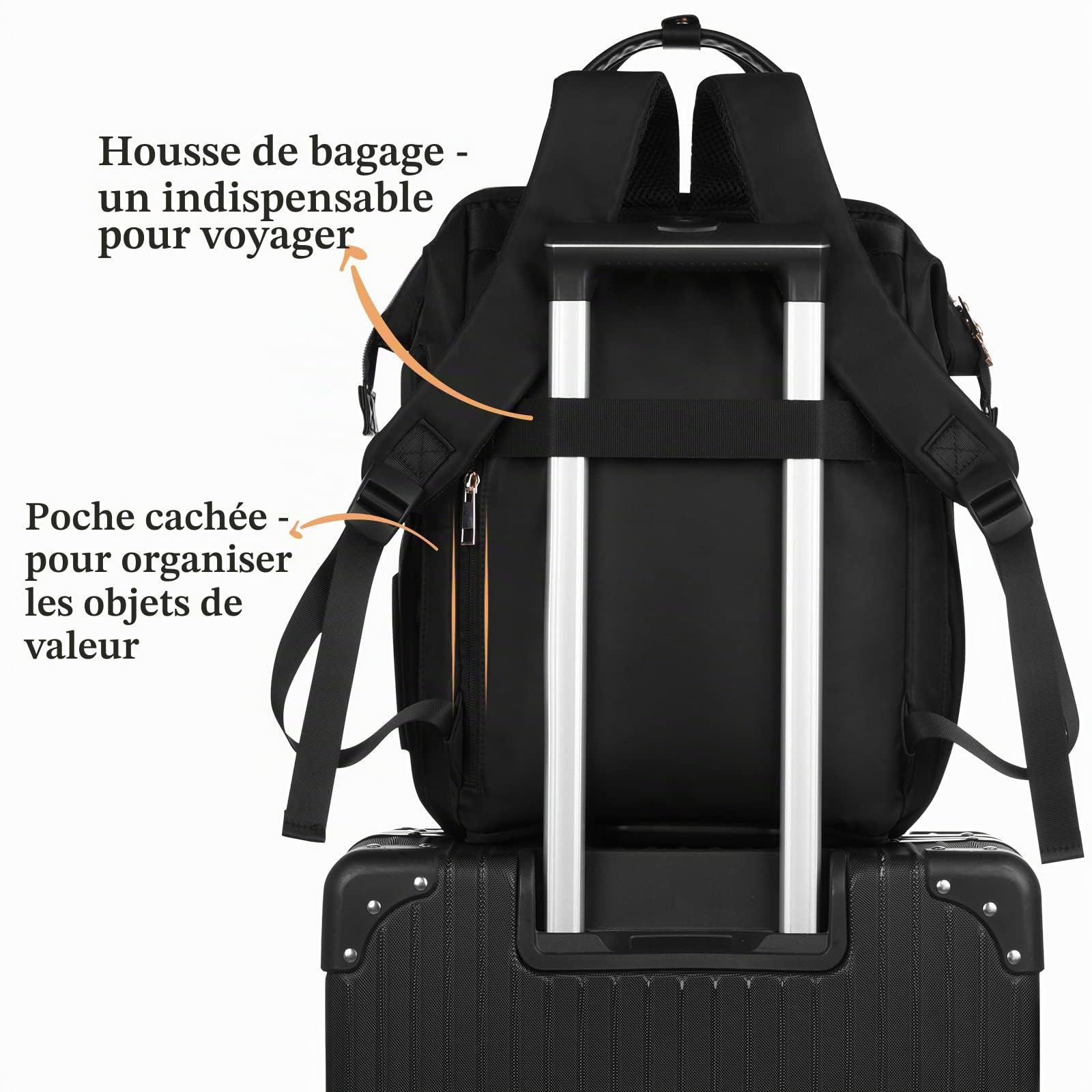 Sac a Dos Femme,Sac à Dos Ordinateur Portable Antivol,Sacoche PC Portable Cartable Femme Travail Enseignante,Sac à Dos Scolaire pour Adolescentes