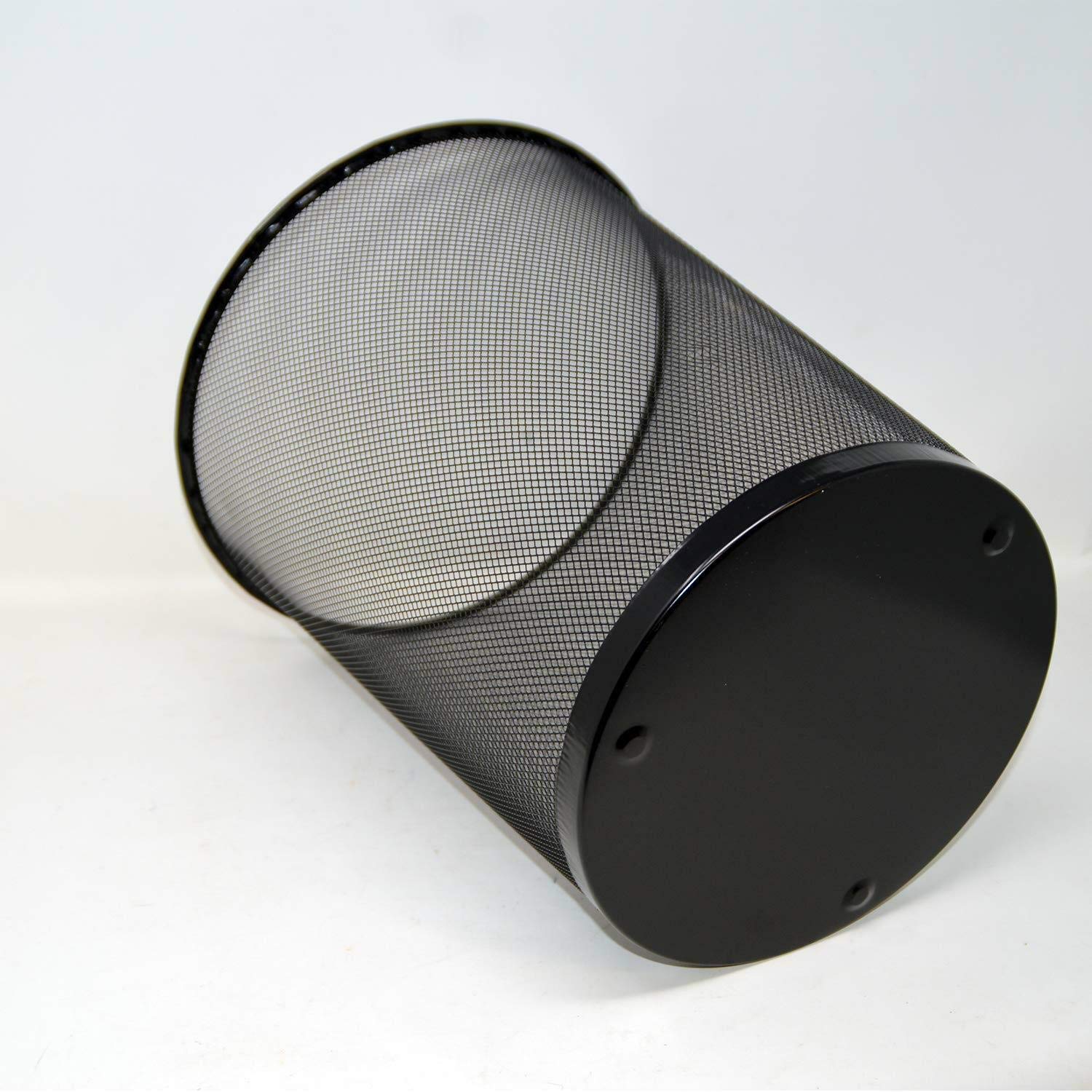 DRULINE Papierkorb Metall Mülleimer Büro 19 Liter Ø 29,5 cm Höhe 35 cm 10x Schwarz