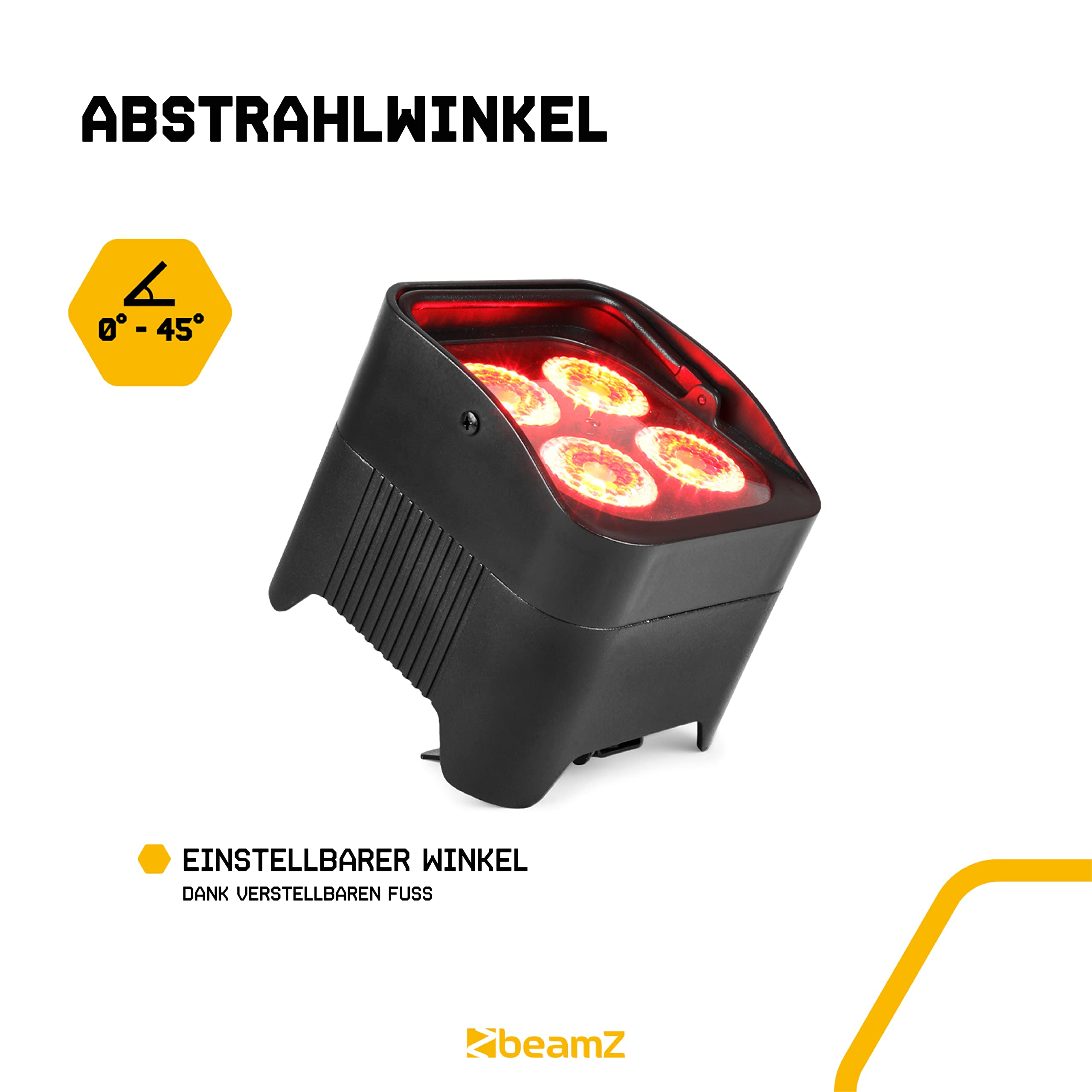 BeamZ BBP94 LED Uplight LED Par Strahler, 6er Set mit Tasche, 10 x 4 Watt, Bühnenbeleuchtung 6er Set für DJ Pult, Bühnenlicht, DMX-LAN, Partylicht Musikgesteuert, Bühnenequipment, mit Fernbedienung