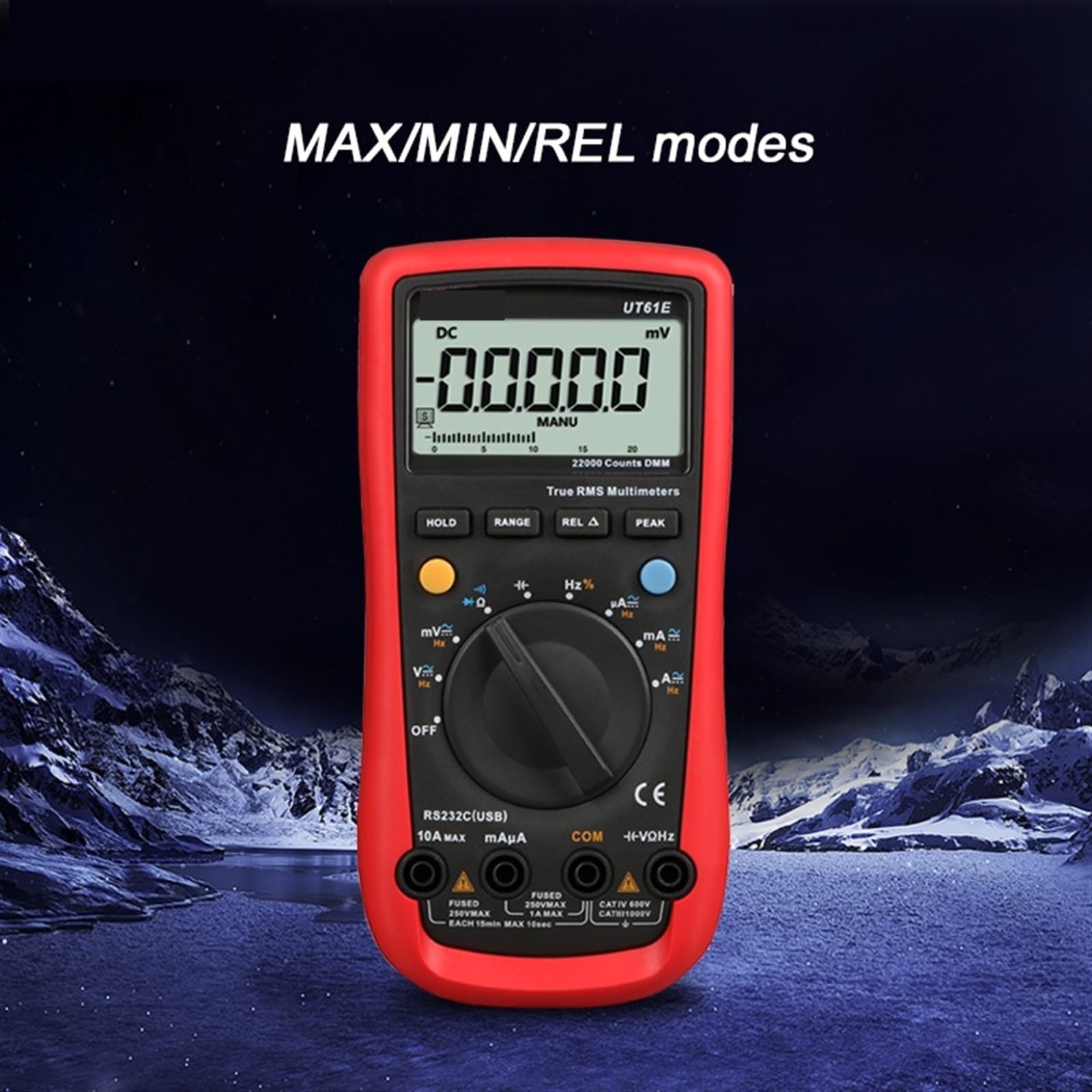 UT61E+ Cyfrowy wyświetlacz Inteligentny multimetr True RMS Wysoka precyzja 1000 V AC DC Tester napięcia 22000 zliczeń Miernik prądu