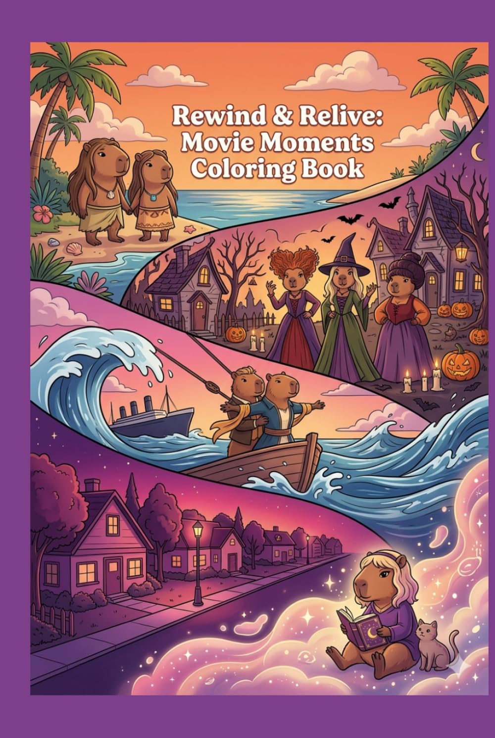 Rewind & Relive: Movie Moments: Capybara Coloring Book (Capybara Pop Culture Coloring Book)
