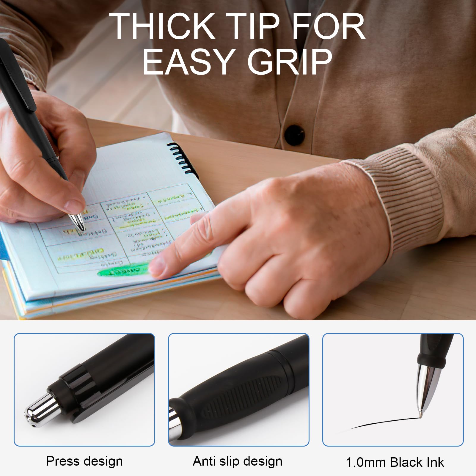 teashow 3Pcs Extra Large Ballpoint Pens - Image 3