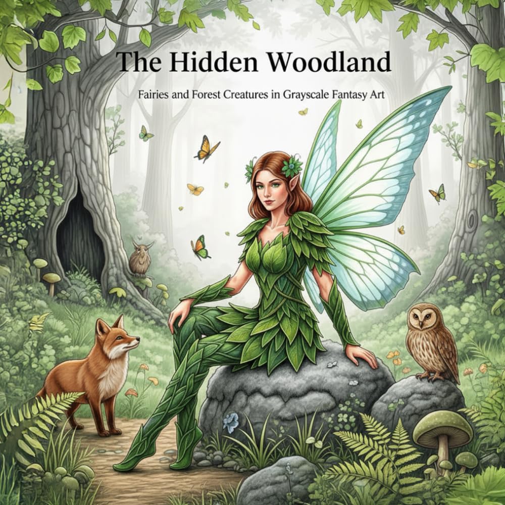 The Hidden Woodland: Fairies and Forest Creatures in Grayscale Fantasy Art