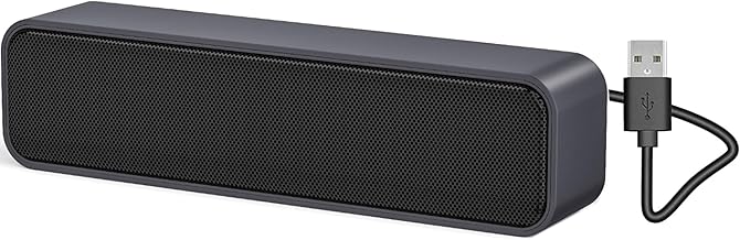 Haut-Parleur d'ordinateur, Haut-Parleur alimenté par USB pour Ordinateur de Bureau, PC Windows, Ordinateur Portable. Mini Barre de Son Portable - Plug and Play