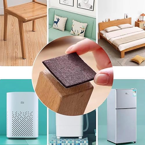 Miniatura 7 de 6 almohadillas cuadradas de fieltro para muebles, de 4 x 4 pulgadas, autoadhesivas, cortables, antiarañazos, protectores de suelo para patas de