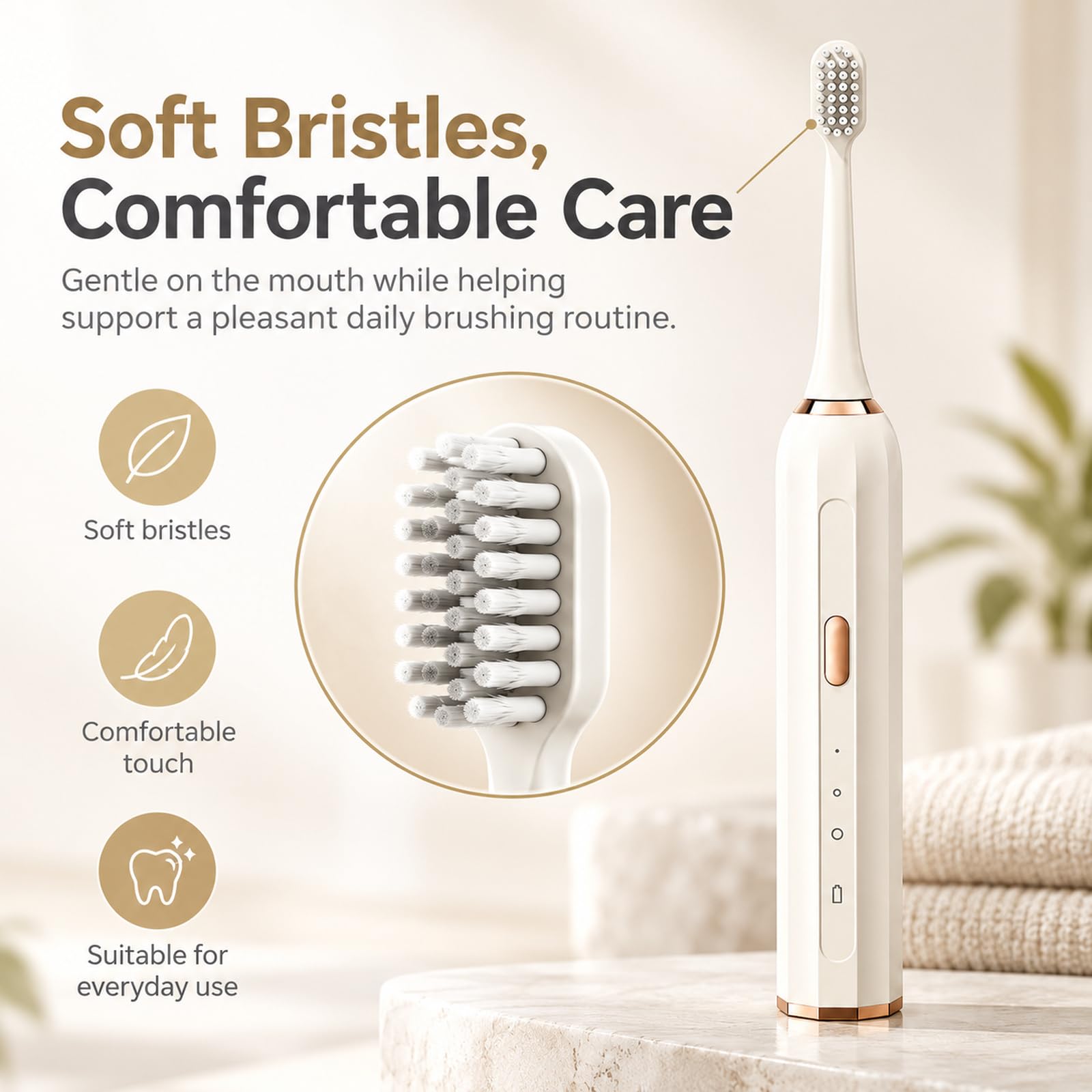 Brosse à dents électrique sonique pour adulte, rechargeable par USB, usage domestique, poils doux, plusieurs modes pour le nettoyage quotidien, corps léger et imperméable, convient pour les voyages en
