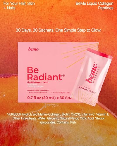 Miniatura 8 de BeMe Colágeno líquido para mujeres  2500 mg Verisol colágeno líquido con biotina, CoQ10 y vitamina C  Péptidos de colágeno clínicamente probados