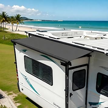 Slide Topper Awning, Modular Camper Slide Out Awning Kit, Slideout Topper for RVs, 5th Wheels, Travel Trailer and MotorhomeBlack,8.2ft